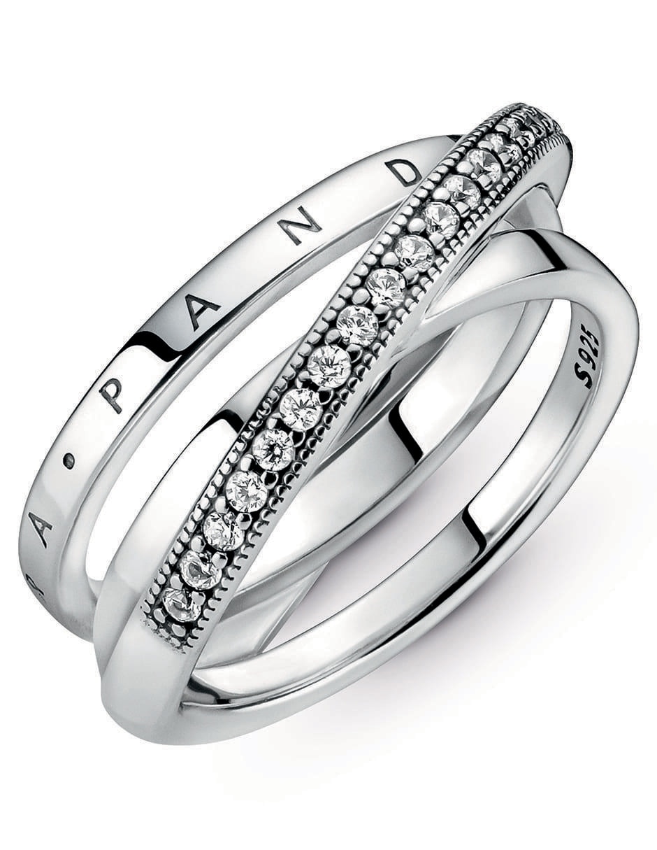 Anillo P 925 de plata diamante pavé 6