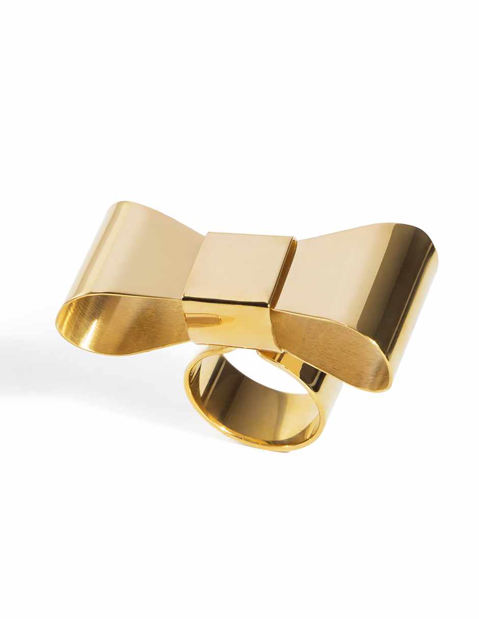 Anillo de moño Viena con acabado baño de oro 22 k 3