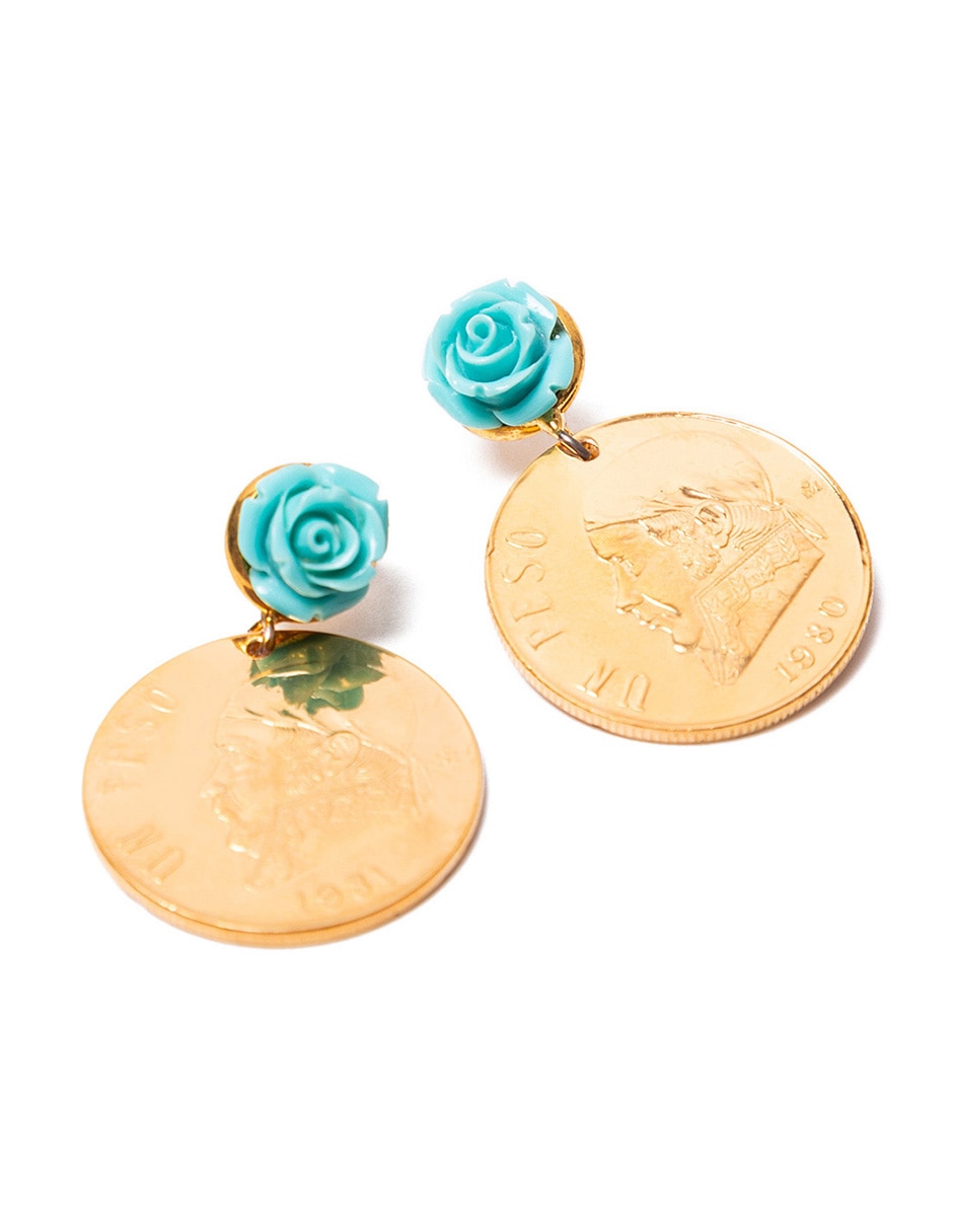 Aretes con acabado baño de oro 2