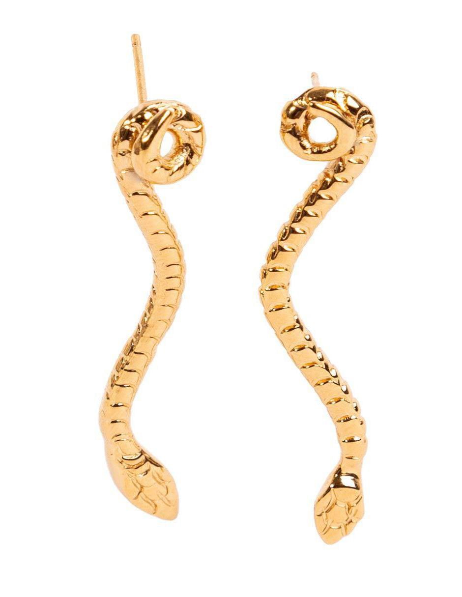 Aretes de serpiente Poison con acabado baño de oro Aretes de serpiente Poison con acabado baño de oro