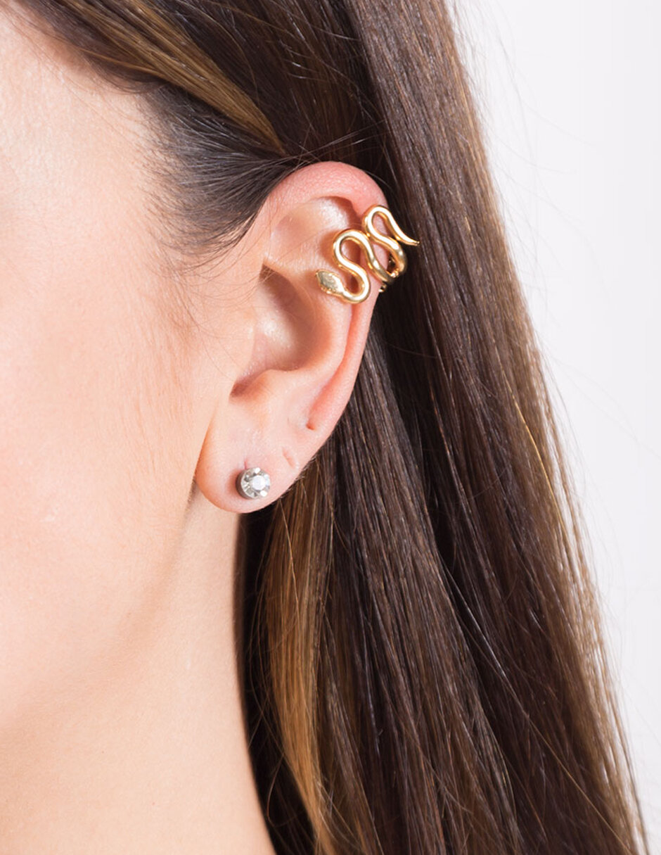Broqueles de serpiente Diva con acabado plateado 2