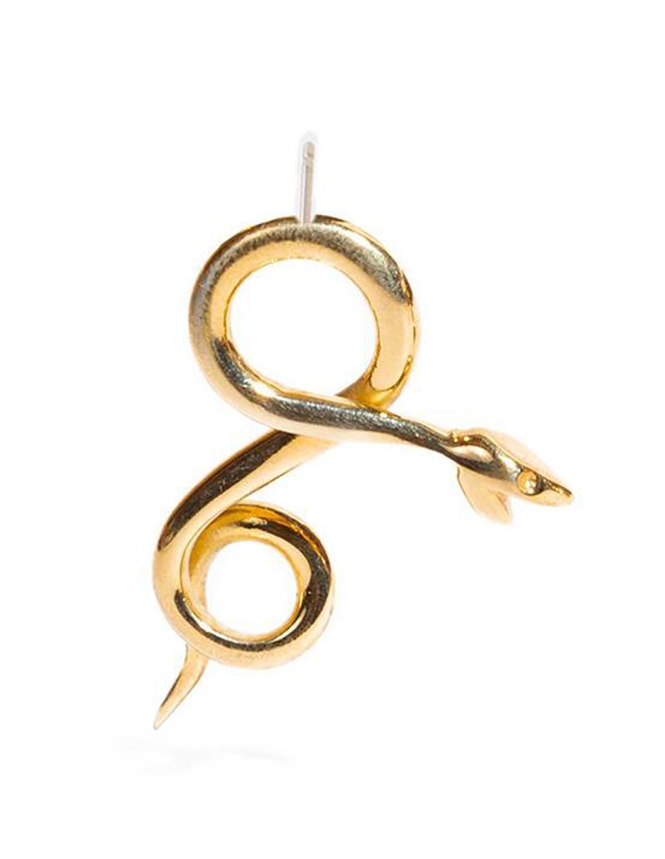 Aretes de serpiente Diva con acabado baño de oro 2