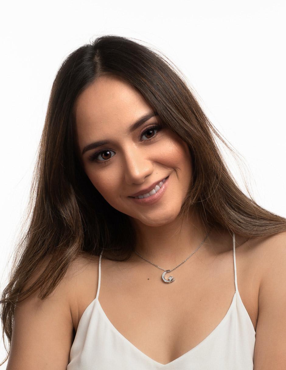 Collar para mujer LuckyLy Luna y Estrella Brillante oro 14k, o plata y zirconia cúbica cadena con dije