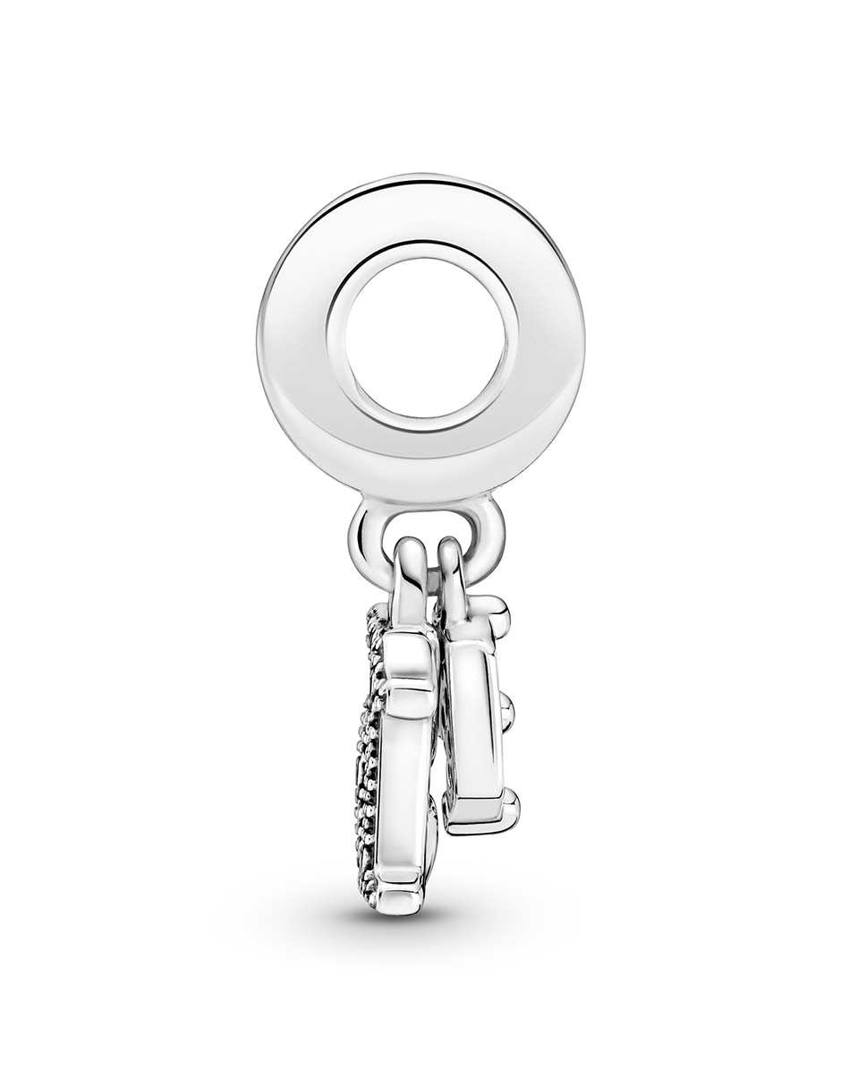 Charm de número moments de plata P 925 zirconia cúbica 3