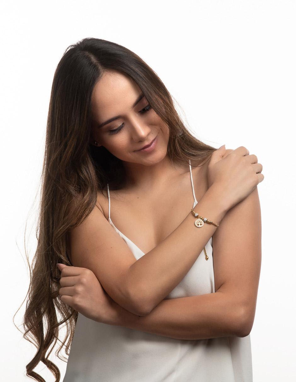 Pulsera con acabado baño de oro rosa 4