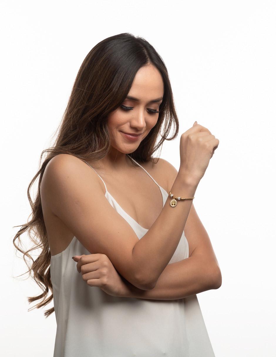 Pulsera con acabado baño de oro rosa 5