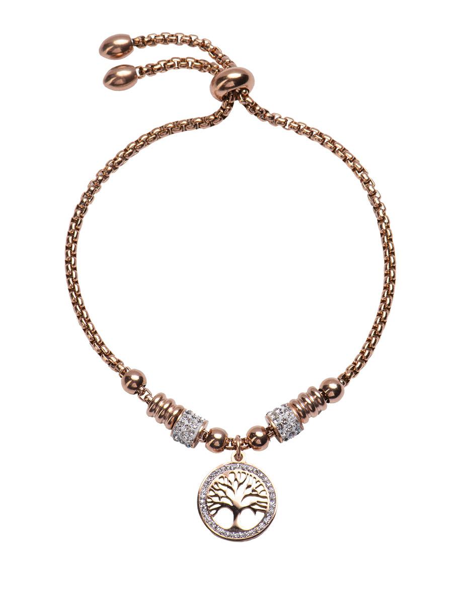 Pulsera con acabado baño de oro rosa Pulsera con acabado baño de oro rosa