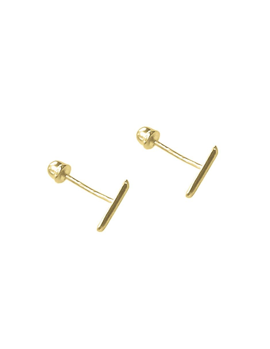 Aretes de oro con acabado brillante 3