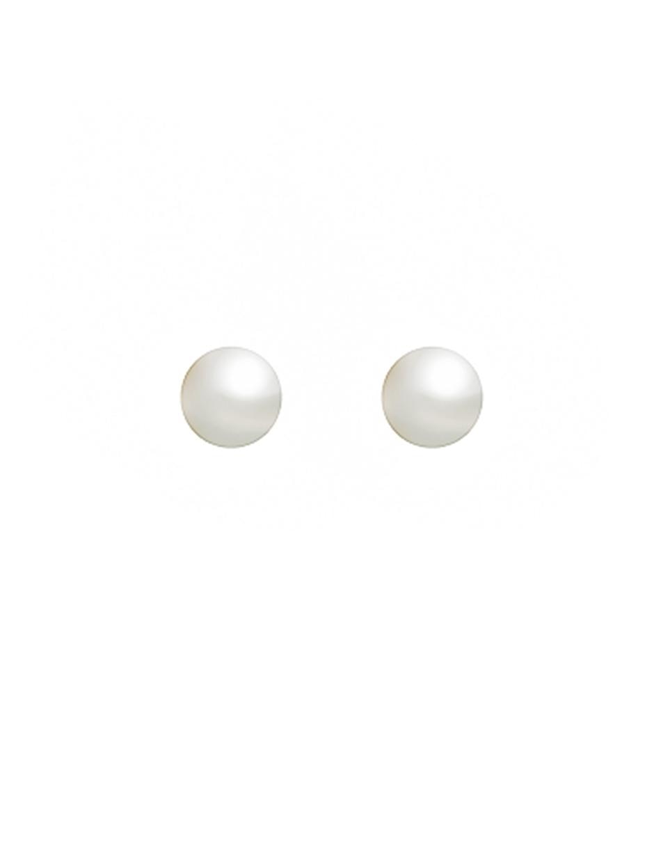 Aretes de oro con acabado brillante perla 1