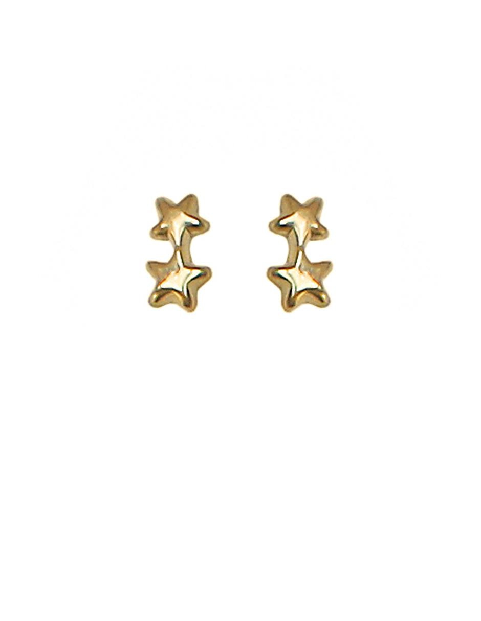 Aretes de oro con acabado brillante