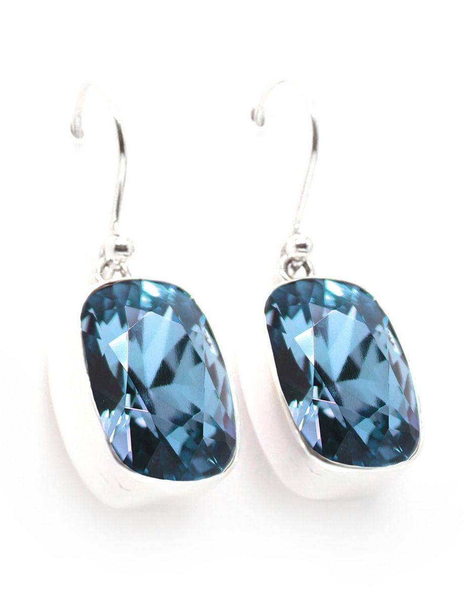Set aretes y collar de plata P 925 cristal 4