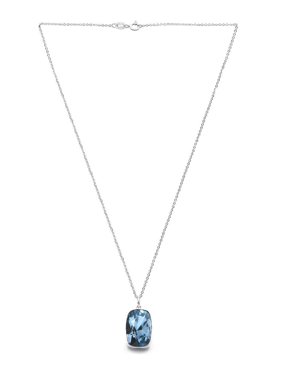 Set aretes y collar de plata P 925 cristal 8