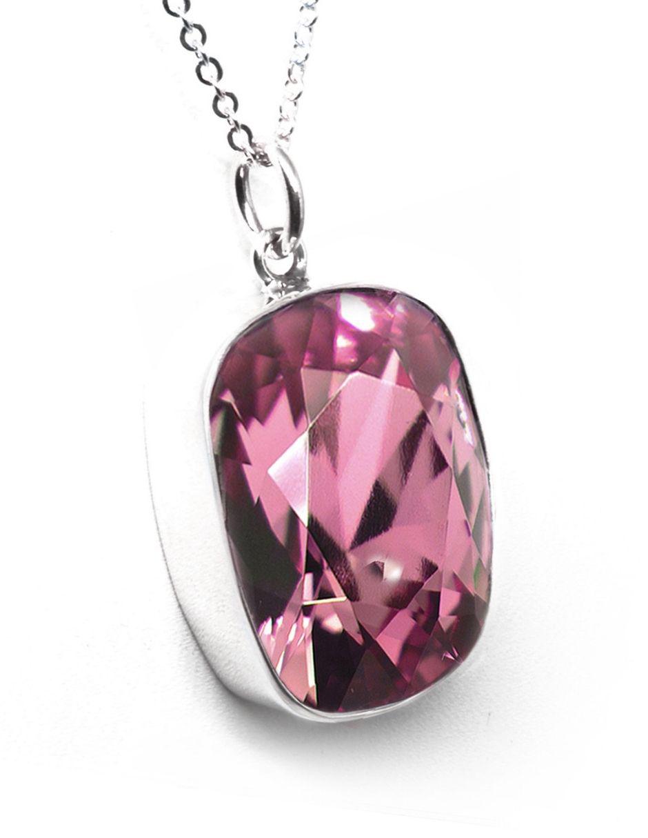 Set aretes y collar de plata P 925 cristal 2