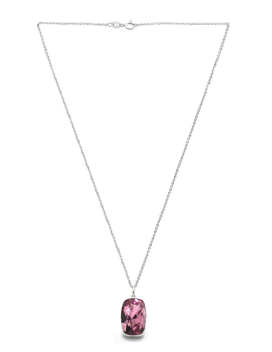 Set aretes y collar de plata P 925 cristal 8