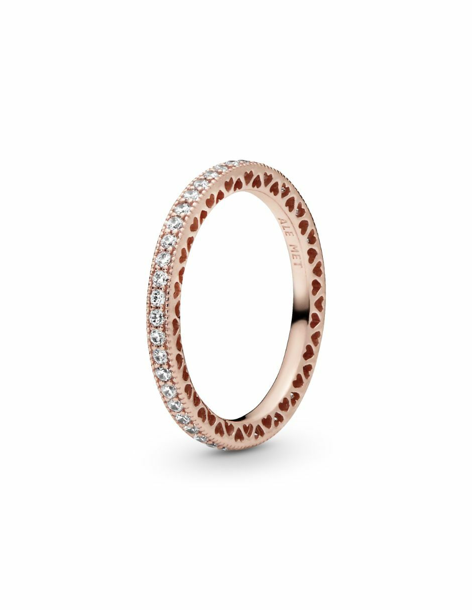 Anillo Signature de plata P 925 zirconia cúbica con acabado baño de oro rosa