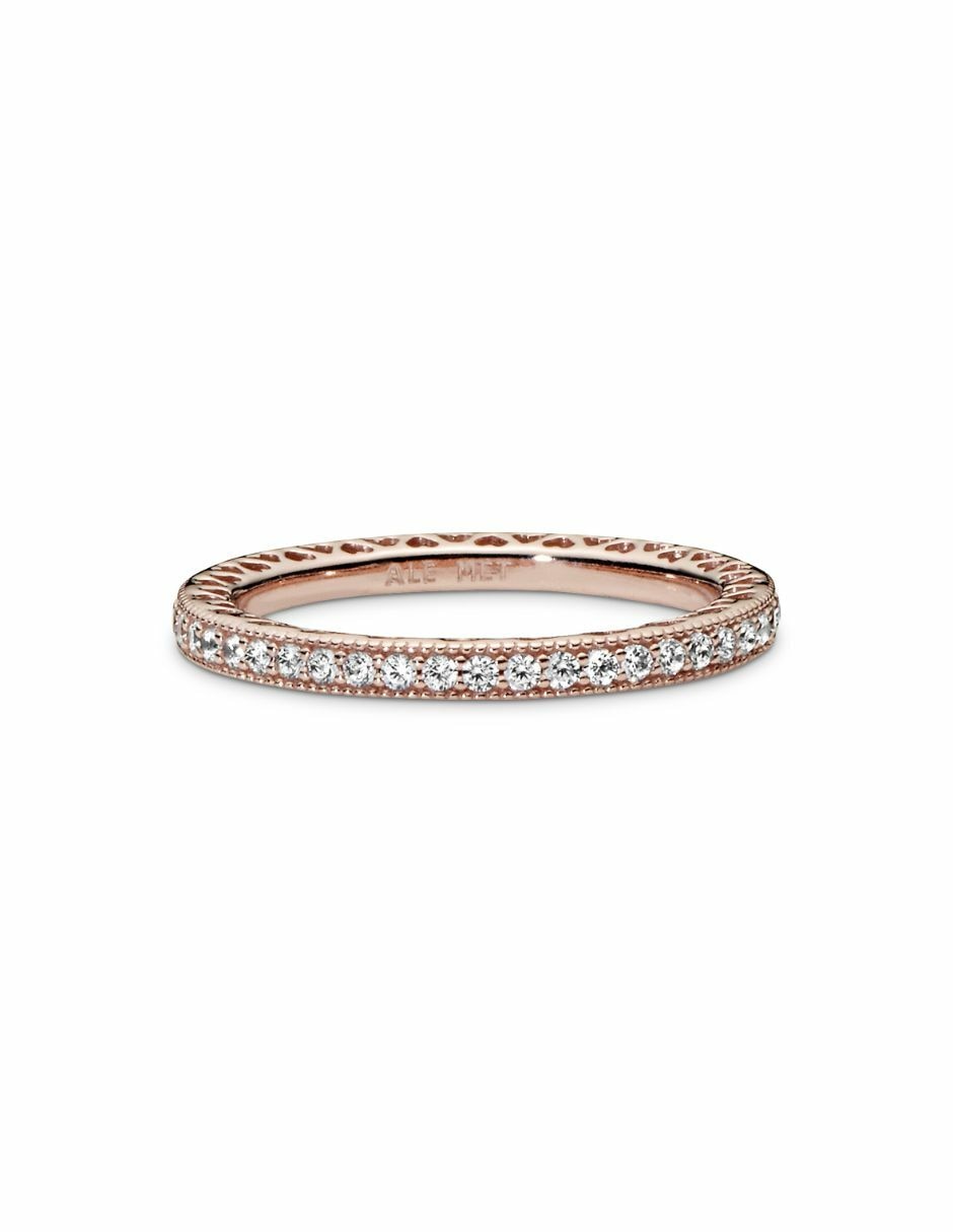 Anillo Signature de plata P 925 zirconia cúbica con acabado baño de oro rosa 2