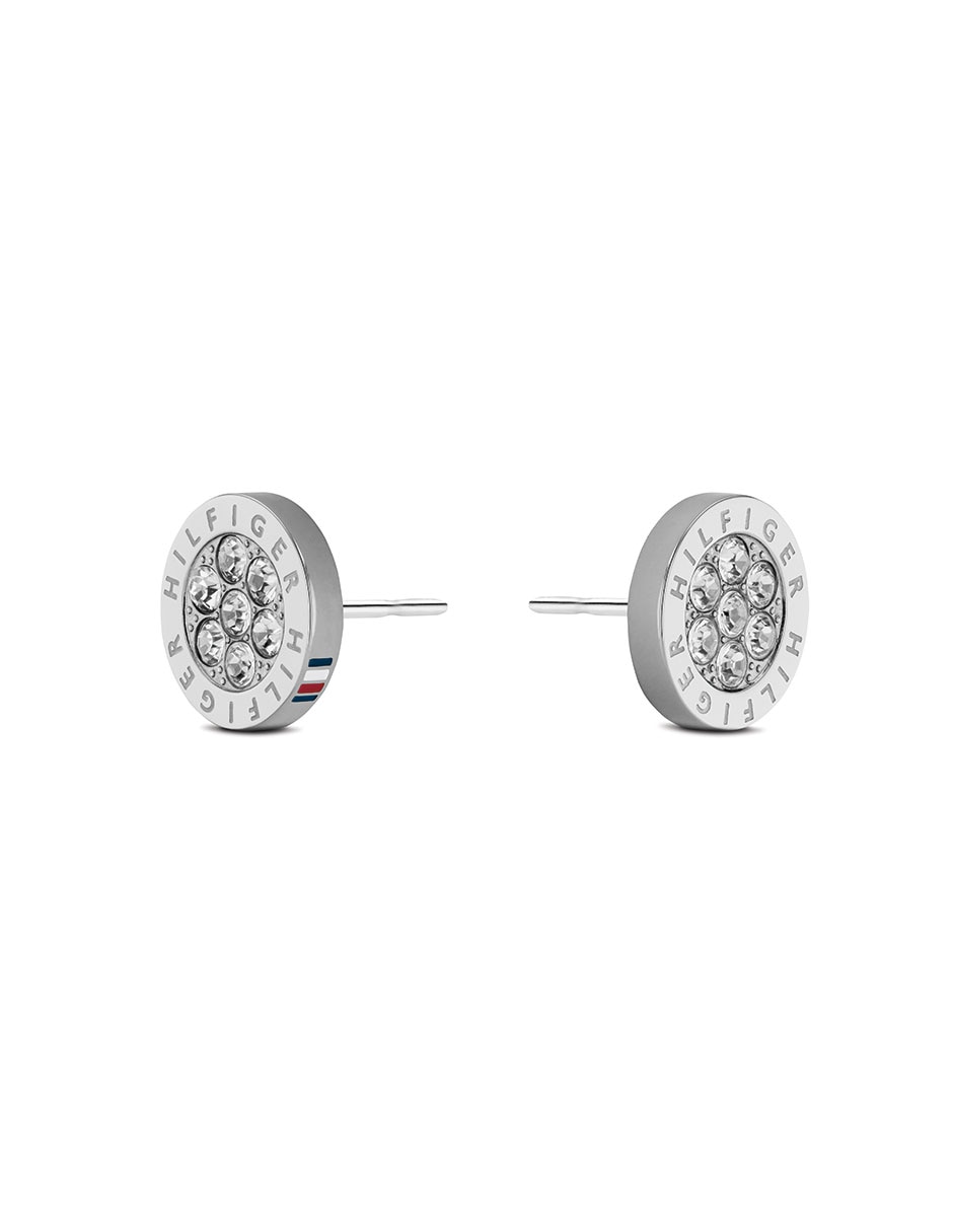 Broqueles con acabado plateado cristal
