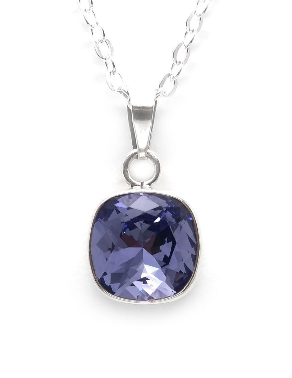 Set aretes y collar de plata P 925 cristal 2