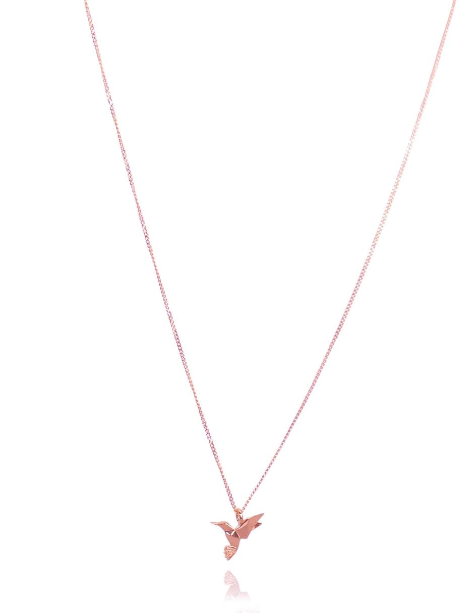 Dije de colibrí de oro rosa 2