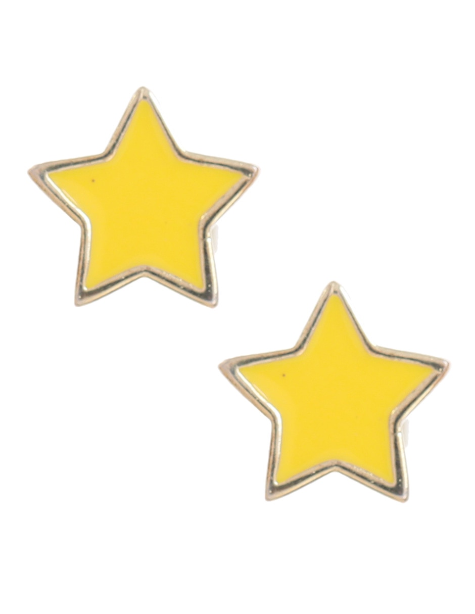 Broqueles de estrella Enamel de plata con acabado baño de oro semipreciosas