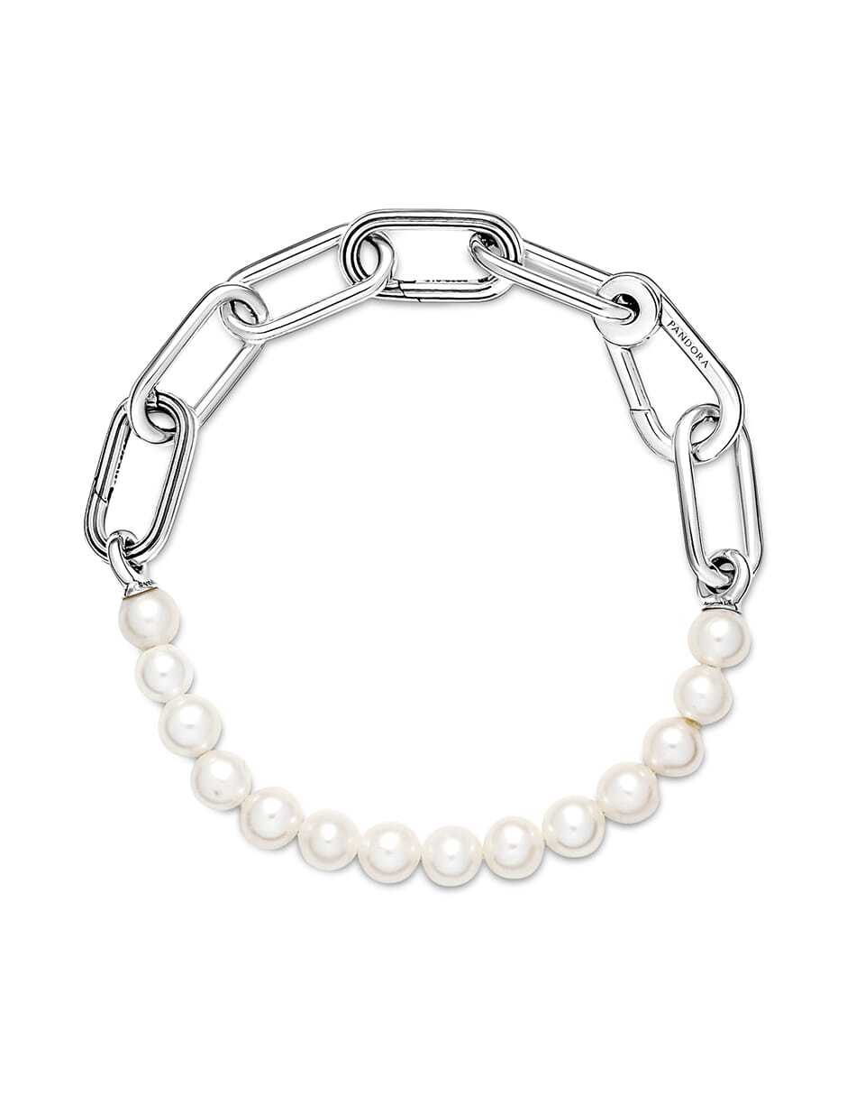 Brazalete de plata Me con acabado lustre 2