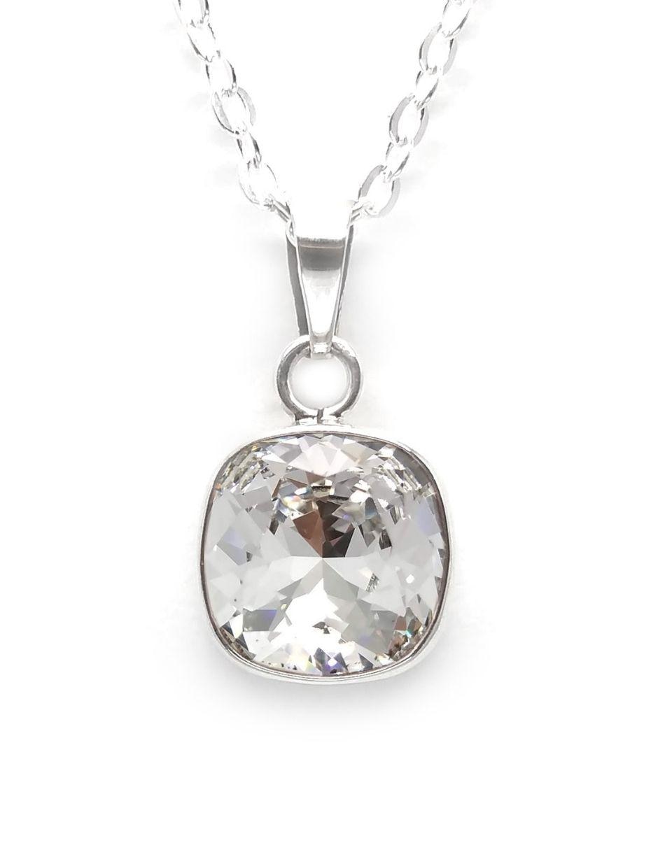 Set aretes y collar de plata P 925 cristal 2