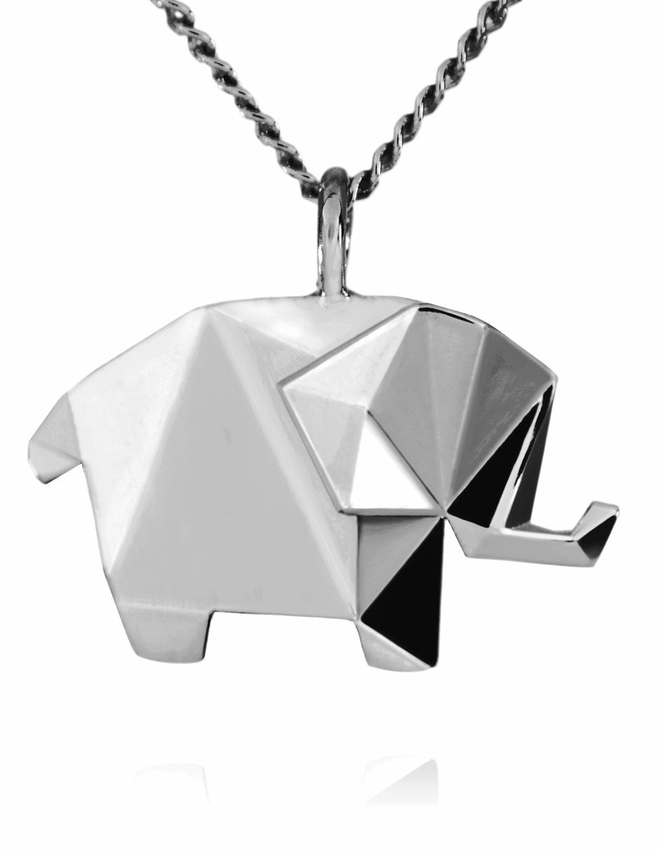 Dije de elefante de plata
