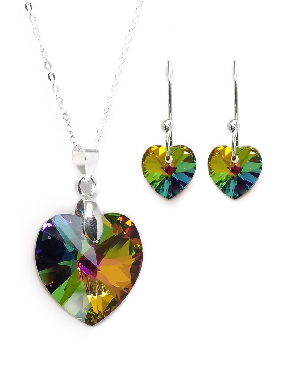Set aretes y collar de plata P 925