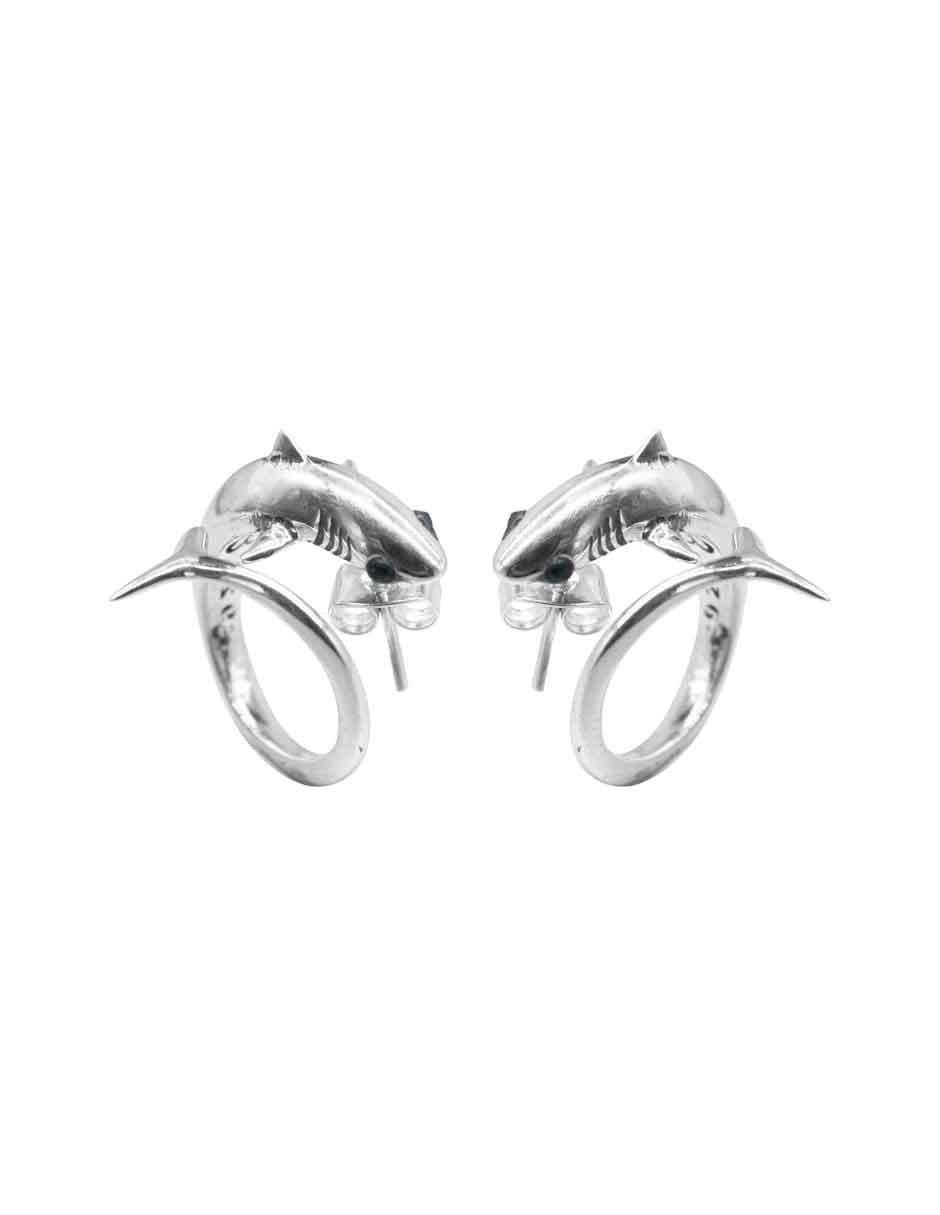 Broqueles de plata con acabado brillante zirconia 1