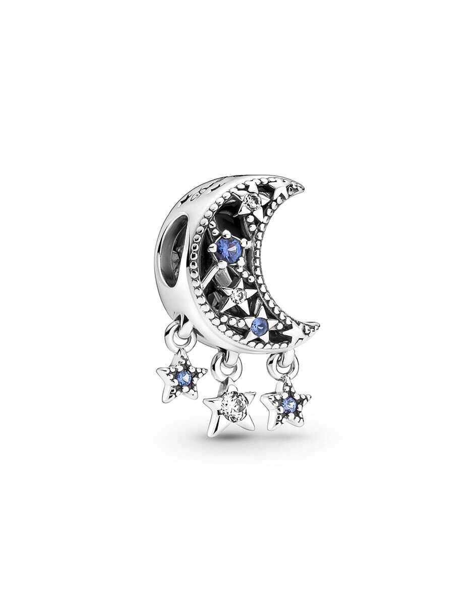 Charm de luna de plata P 925 zirconia cúbica