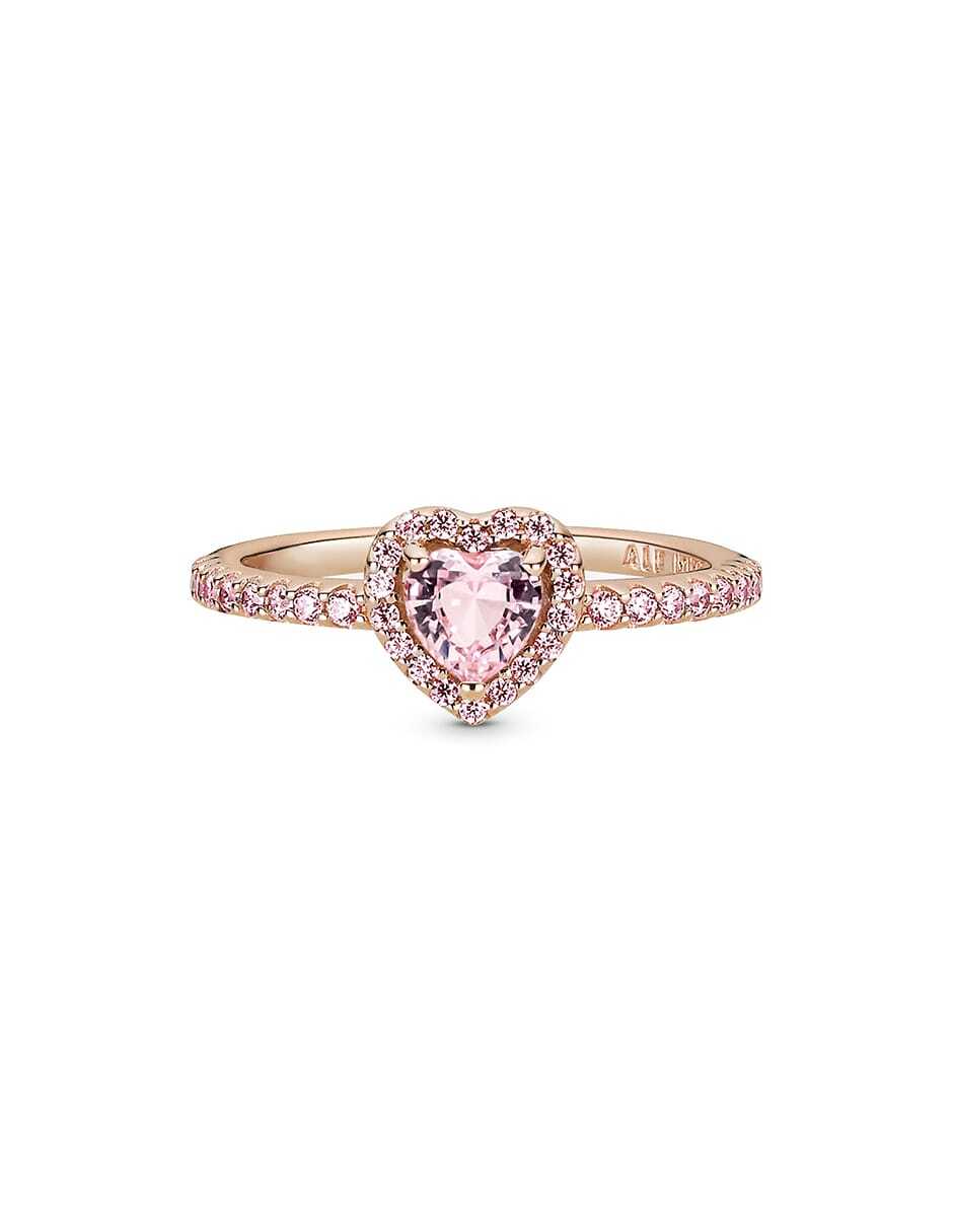 Anillo de corazón Timeless de plata P 925 zirconia cúbica con acabado baño de oro rosa 2