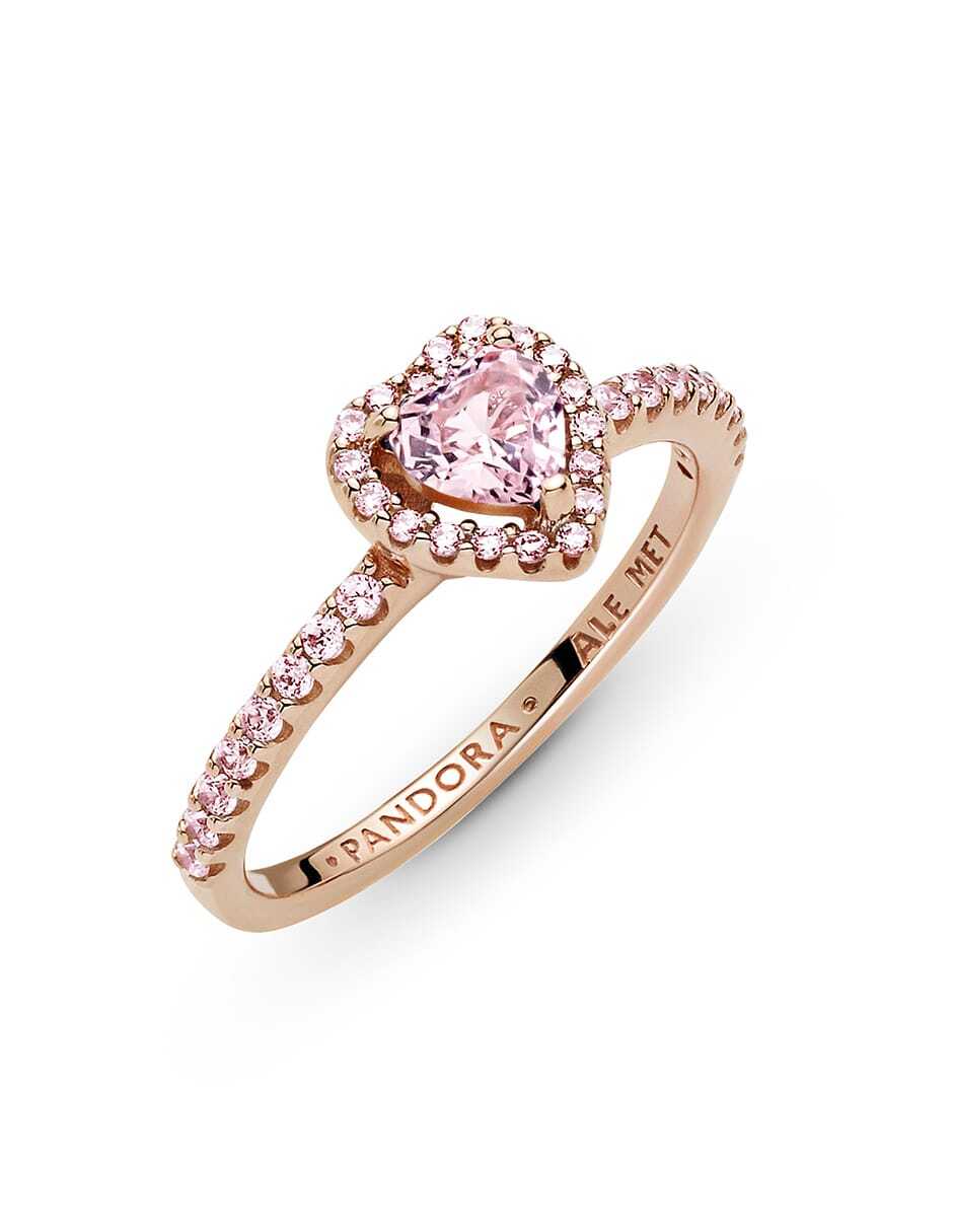 Anillo de corazón Timeless de plata P 925 zirconia cúbica con acabado baño de oro rosa 4
