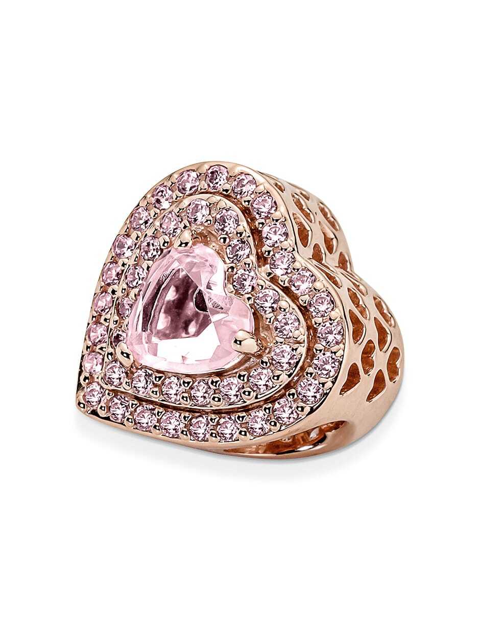 Colgante de corazón de plata zirconia cúbica 4