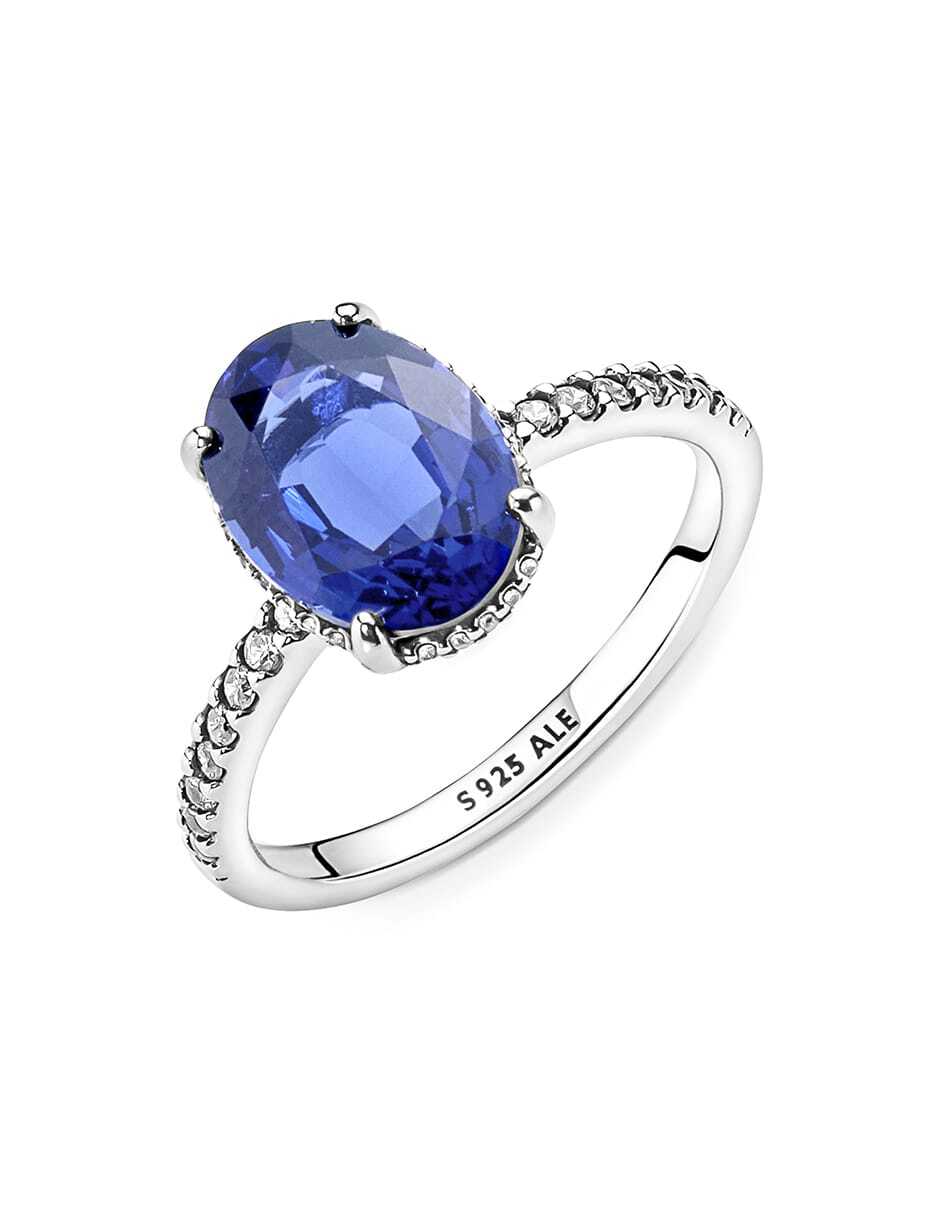Anillo ovalado Timeless P 925 de plata zirconia cúbica pavé 4