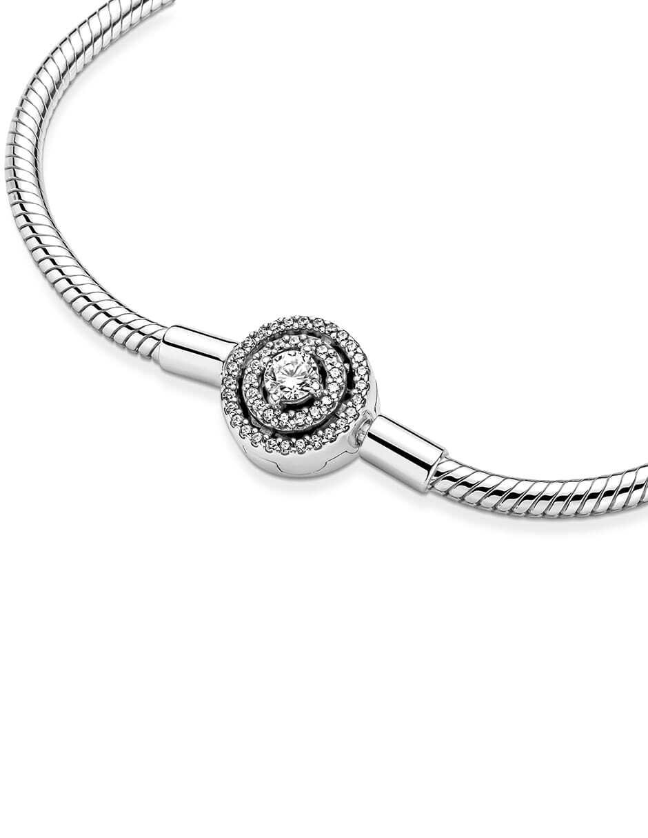 Brazalete de plata con acabado pavé 4