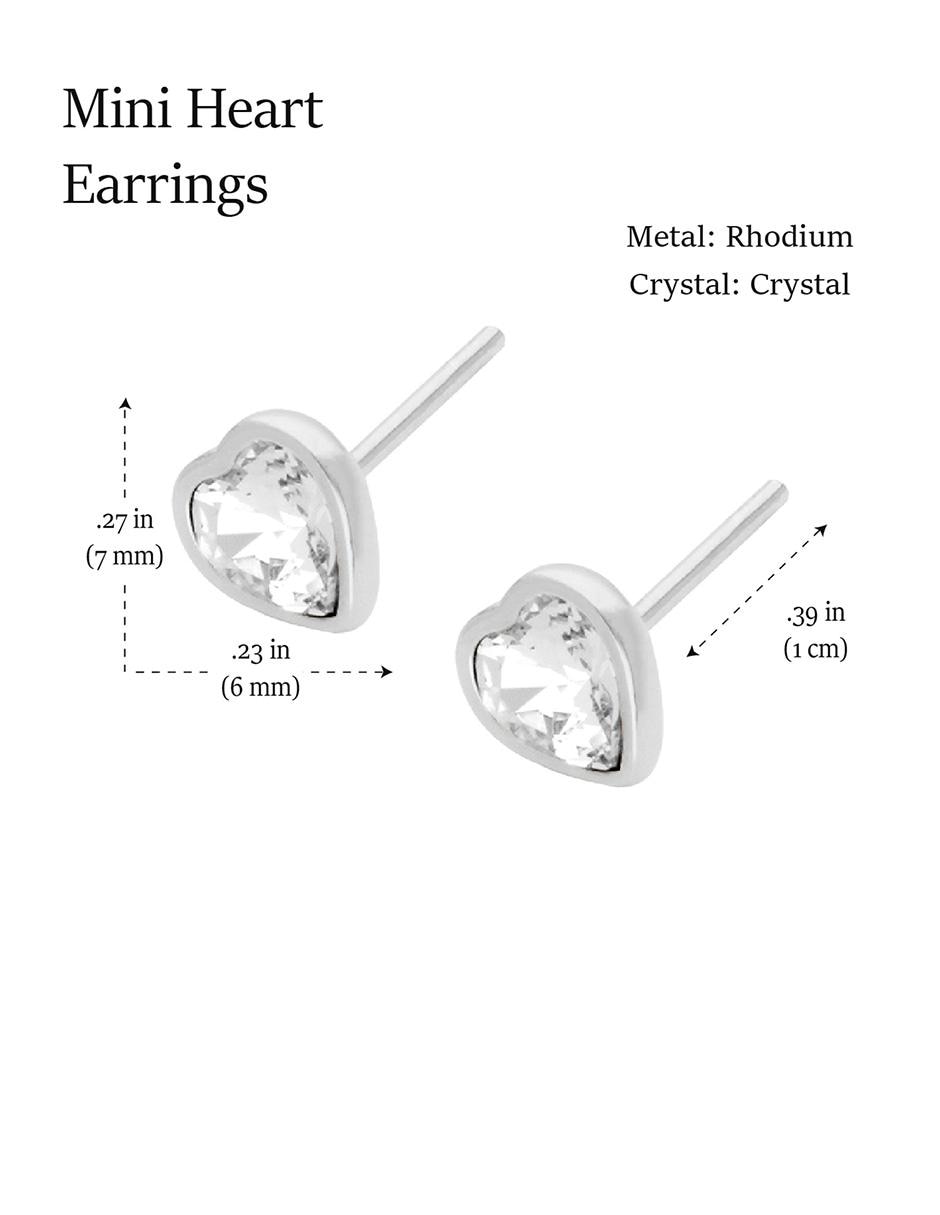 Broqueles de corazón con acabado brillante cristal 3