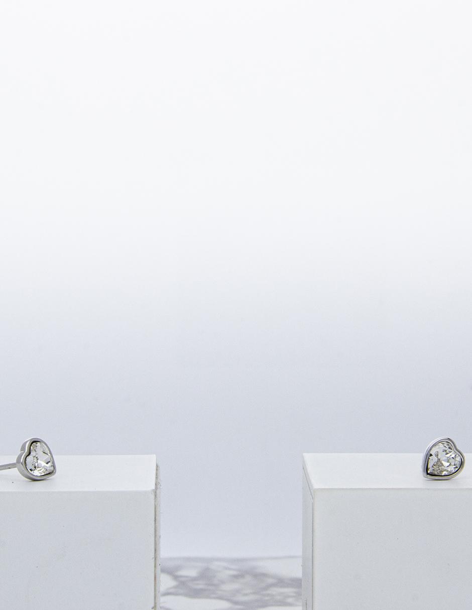 Broqueles de corazón con acabado brillante cristal 4