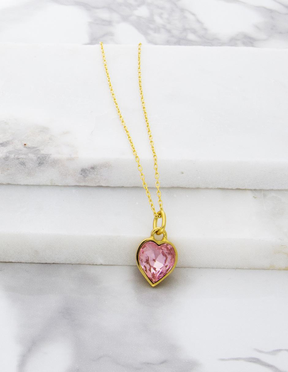 Collar de corazón de baño de oro 3