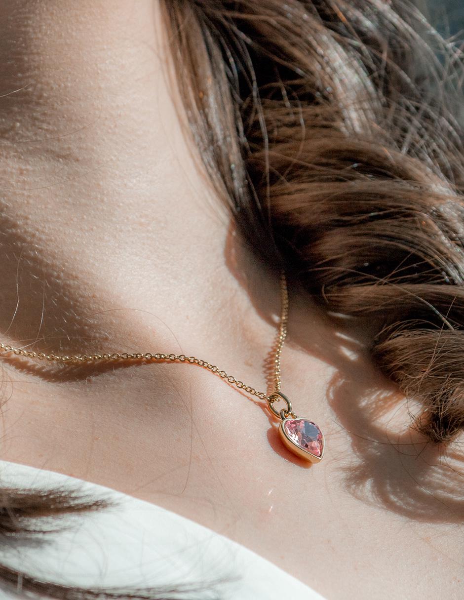 Collar de corazón de baño de oro 4