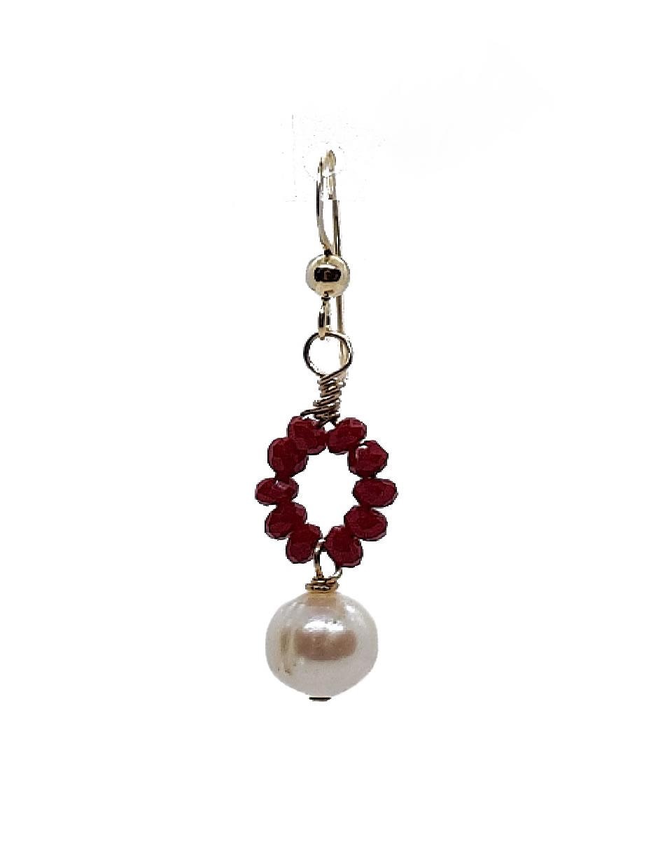 Aretes con acabado brillante perla 2