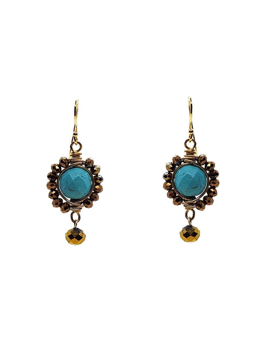 Aretes con acabado brillante howlita