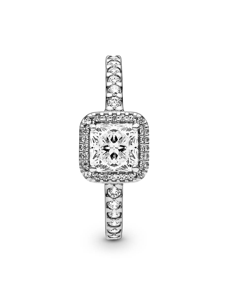 Anillo cuadrado Timeless P 925 de plata zirconia cúbica pulido 5