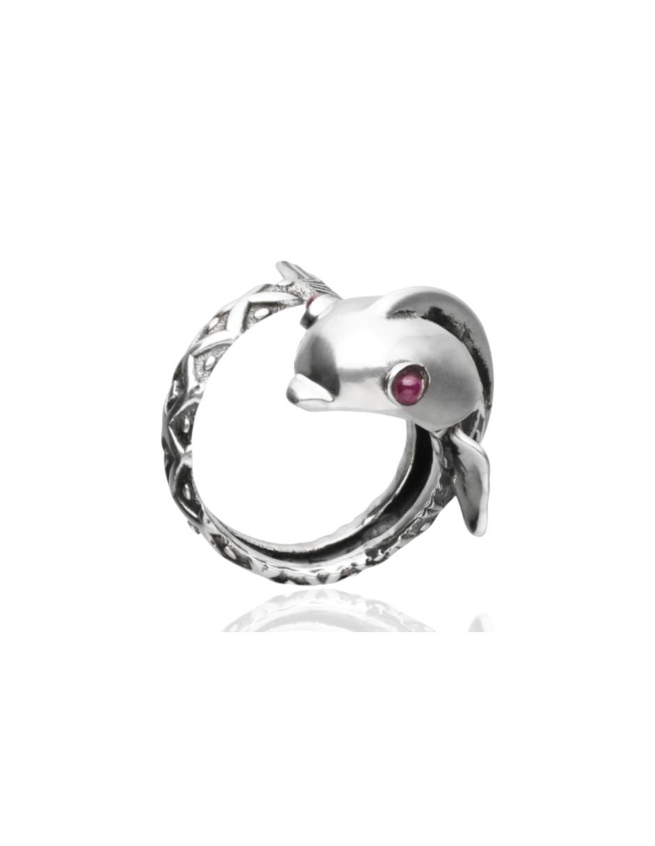 Anillo de pez rubí brillante 1