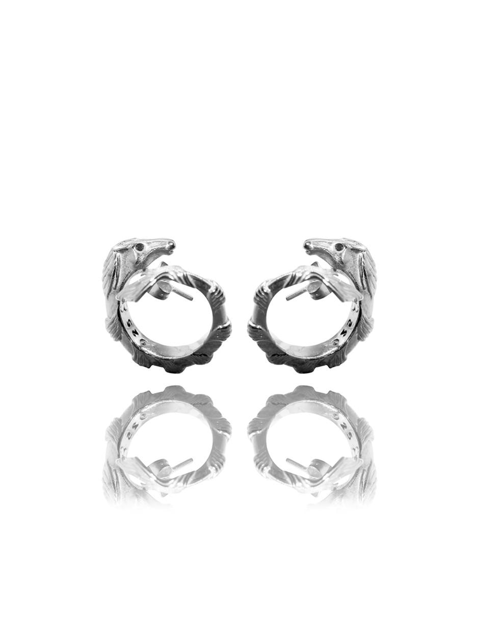 Broqueles con acabado brillante zafiro 1
