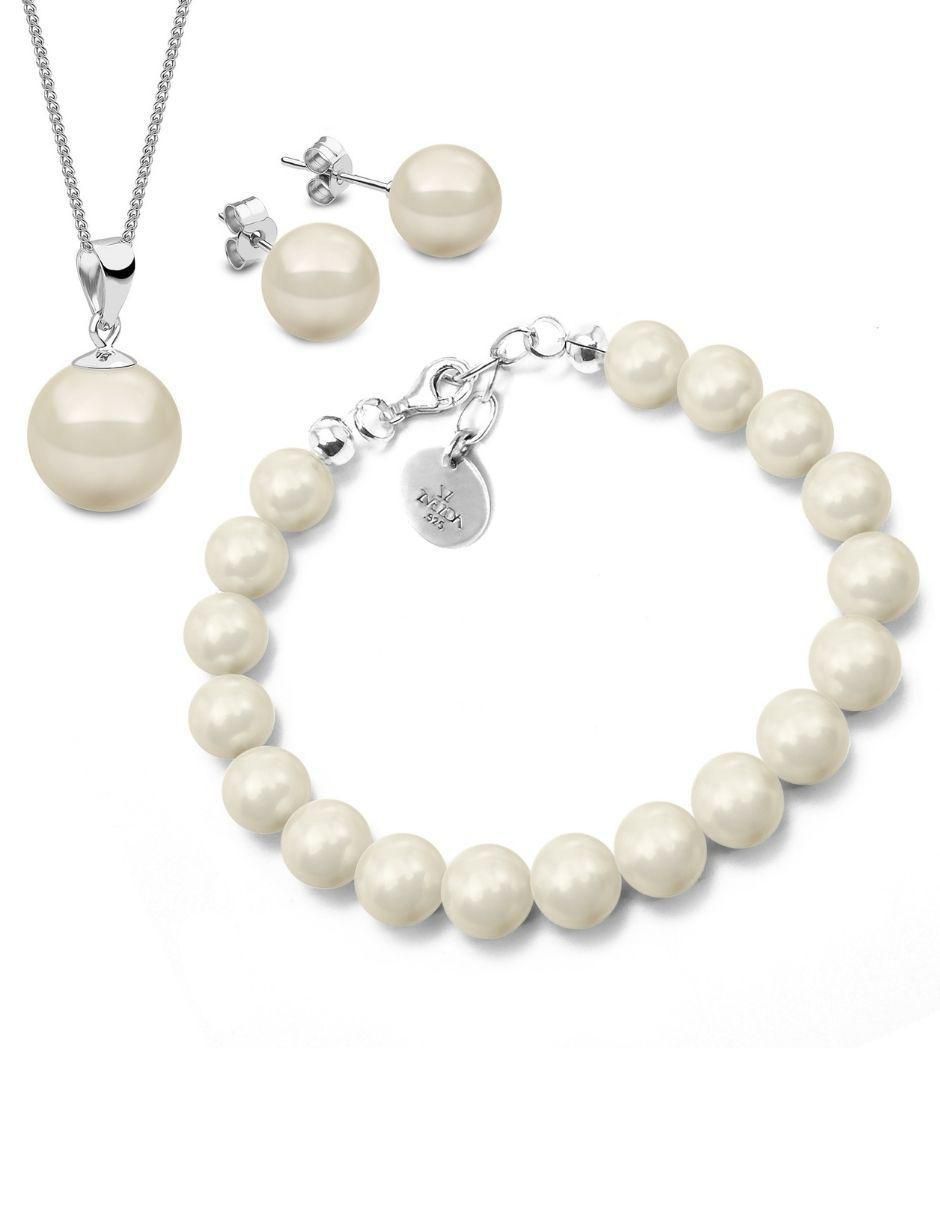 Set de perlas de cristal color Cream