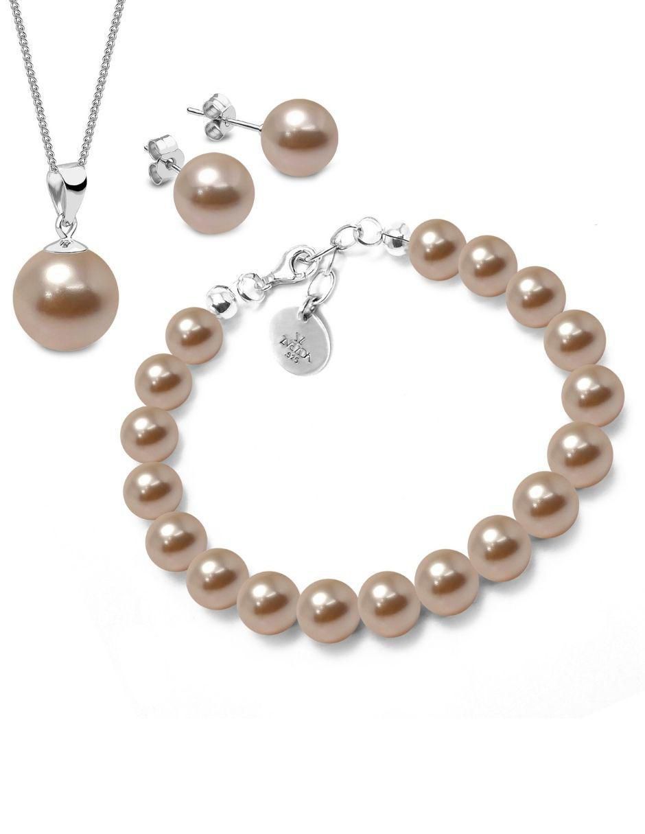 Set de perlas de cristal color Peach