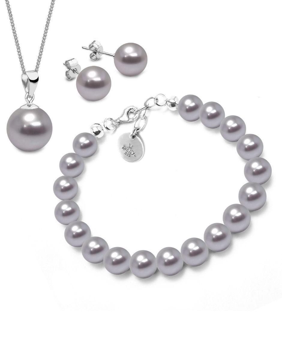 Set de perlas de cristal color Lavander