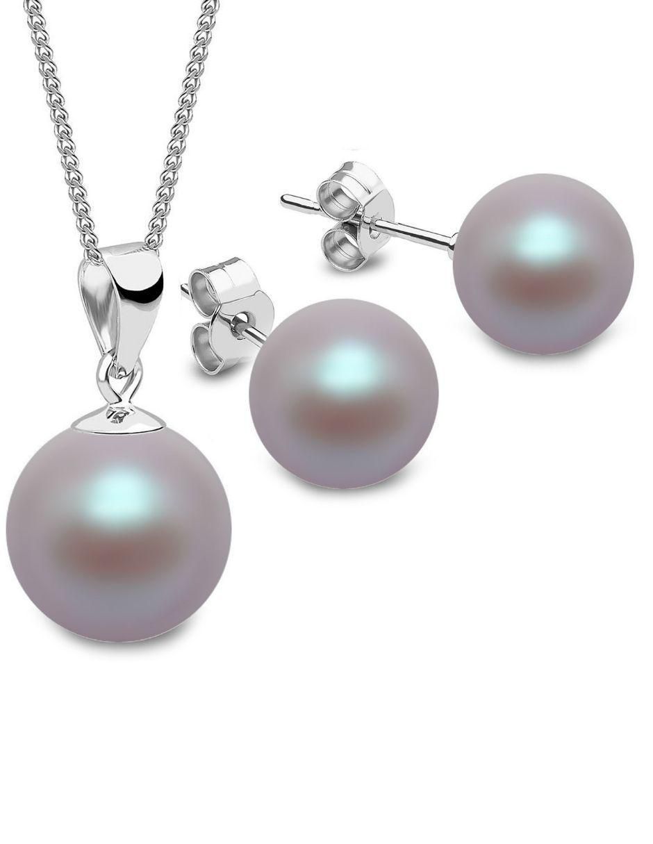 Aretes y collar con acabado plata P 925