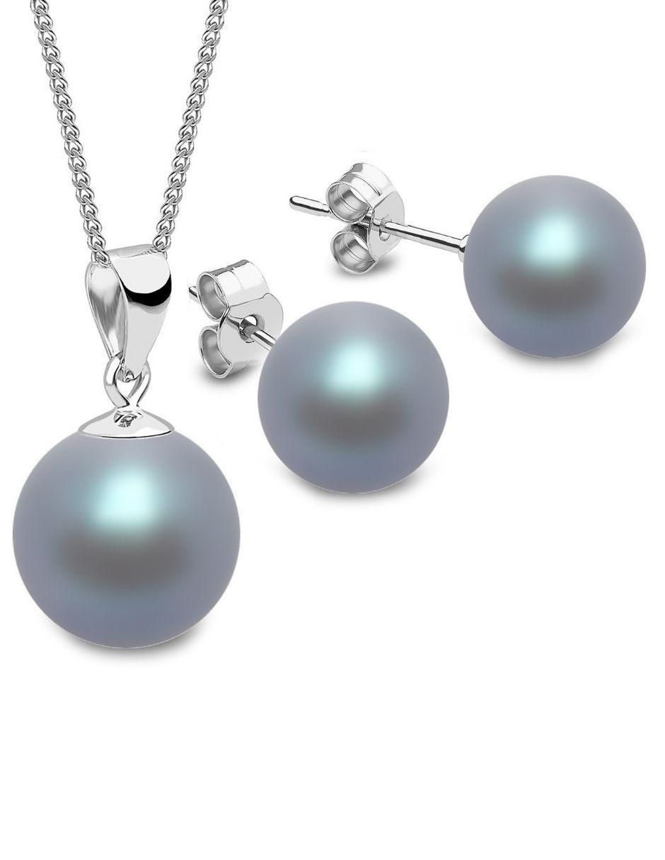 Aretes y collar con acabado plata P 925