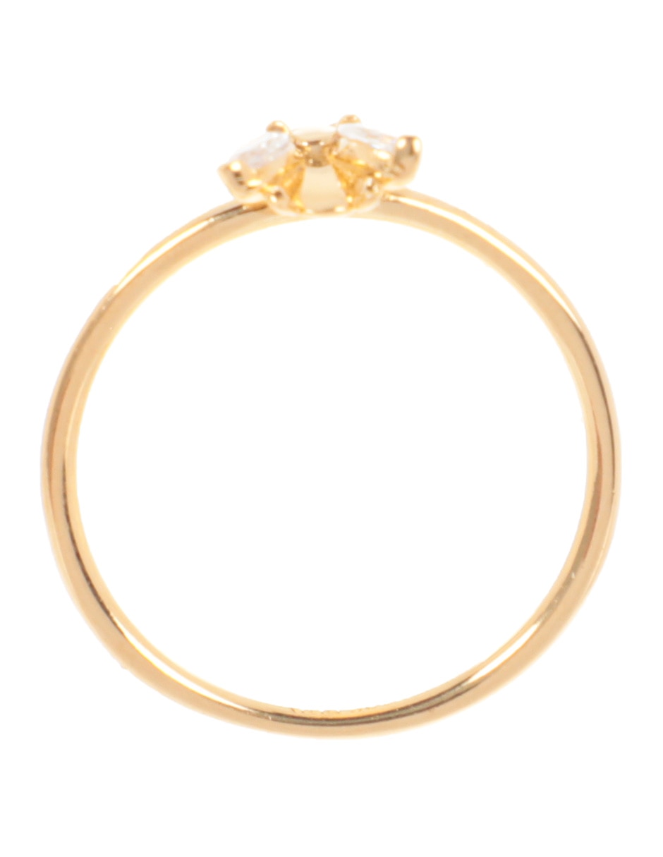 Anillo de insecto de plata P 925 circonita con acabado baño de oro 2